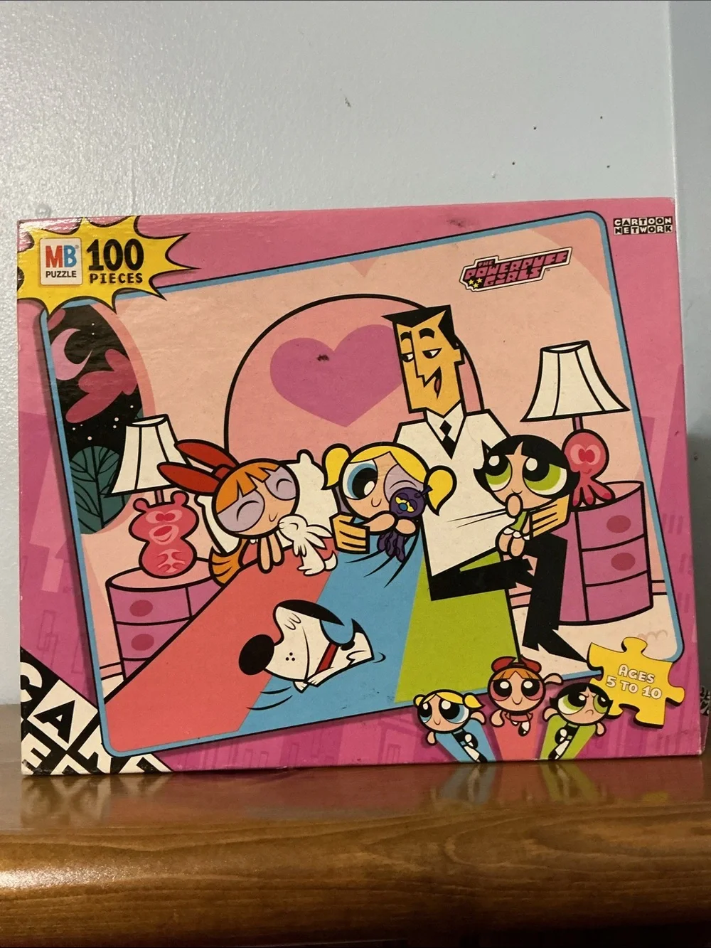 Vintage Cartoon Network Powerpuff Girls & Prof Utonium 100 piece Puzzle Complete
